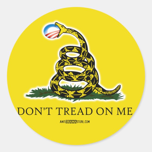 Sticker Rond Drapeau de Gadsden (Devant)