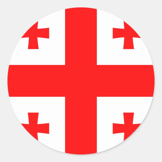 Sticker Rond Drapeau de Géorgie (Devant)
