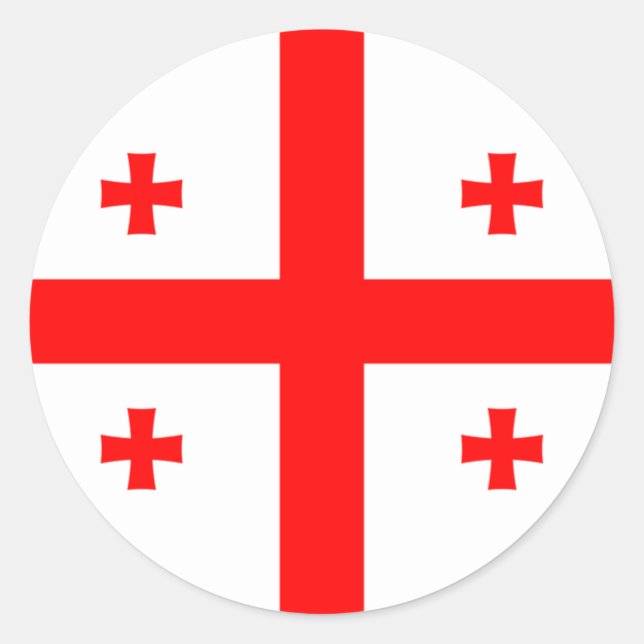 Sticker Rond Drapeau de Géorgie (Devant)
