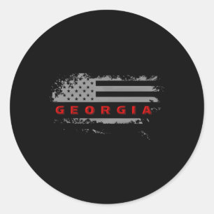 Sticker Rond Drapeau de Géorgie États-Unis 