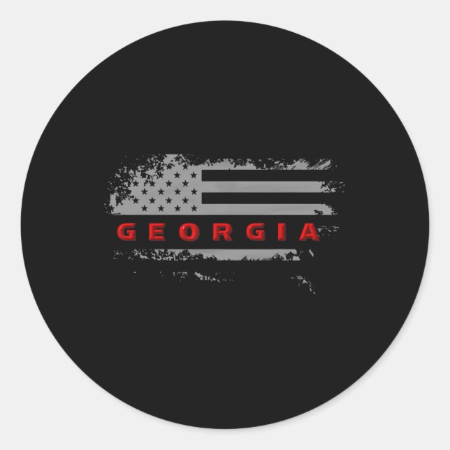 Sticker Rond Drapeau de Géorgie États-Unis  (Devant)