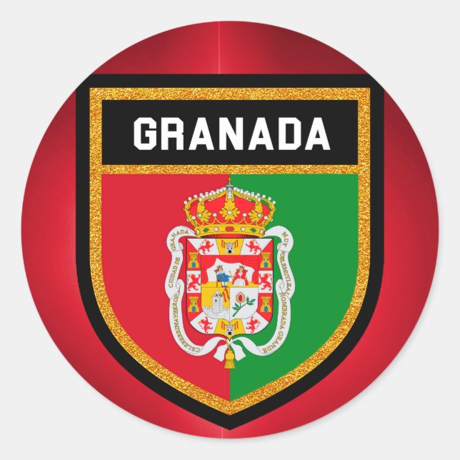 Sticker Rond Drapeau de Grenade (Devant)