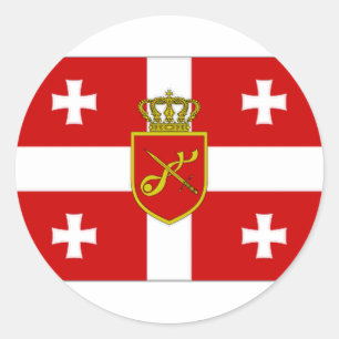 Sticker Rond Drapeau de guerre de Géorgie
