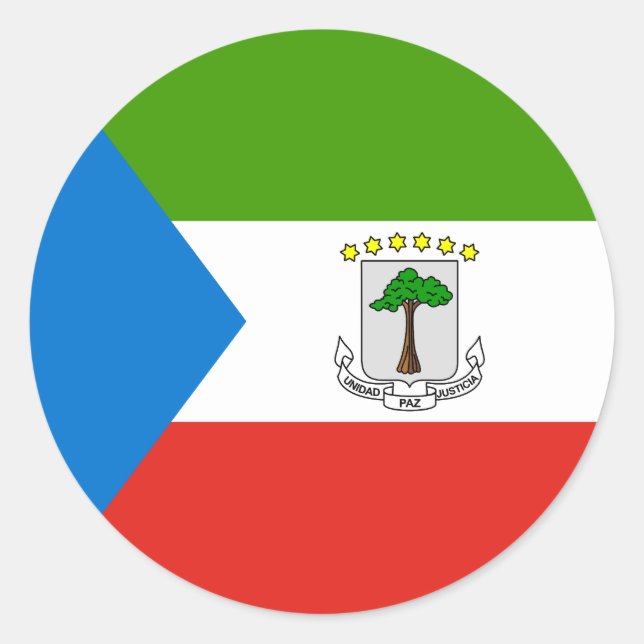 Sticker Rond Drapeau de Guinée équatoriale (Devant)