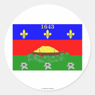 Sticker Rond Drapeau de Guyane