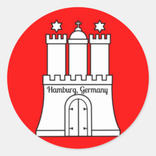 Sticker Rond Drapeau de Hambourg, Allemagne