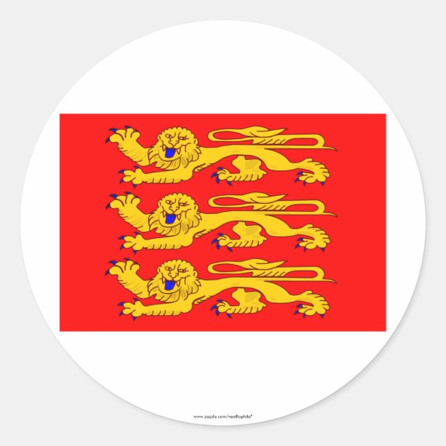 Sticker Rond Drapeau de Haute-Normandie (Devant)