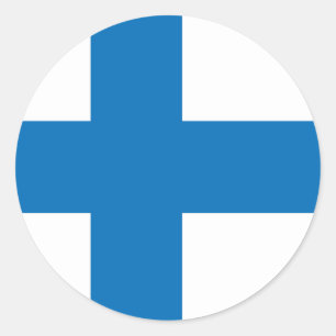 Sticker Rond Drapeau de haute qualité de la Finlande