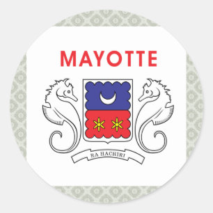 Sticker Rond Drapeau de haute qualité Mayotte