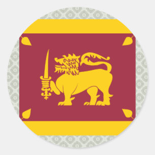 Sticker Rond Drapeau de haute qualité Sri Lanka