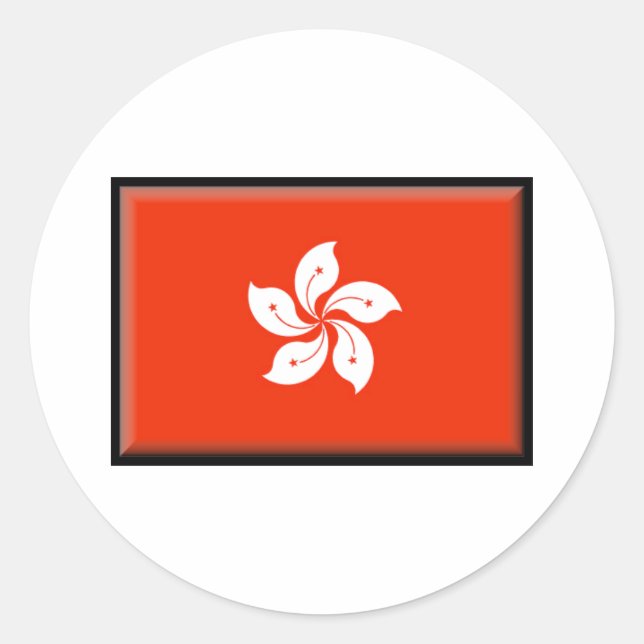 Sticker Rond Drapeau de Hong Kong (Devant)