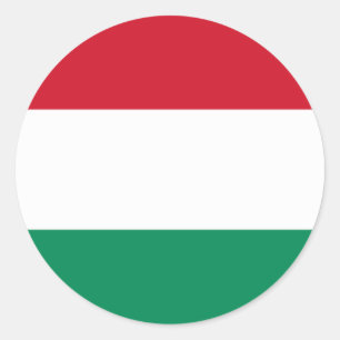 Sticker Rond Drapeau de Hongrie