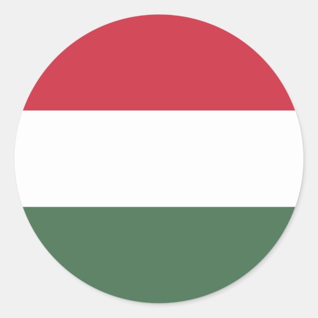 Sticker Rond Drapeau de Hongrie (Devant)