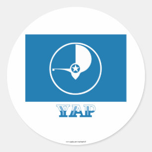 Sticker Rond Drapeau de jacasserie, avec le nom