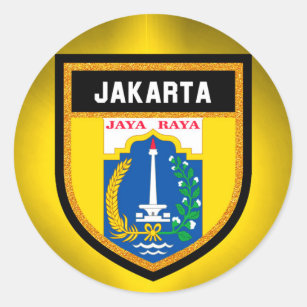 Sticker Rond Drapeau de Jakarta