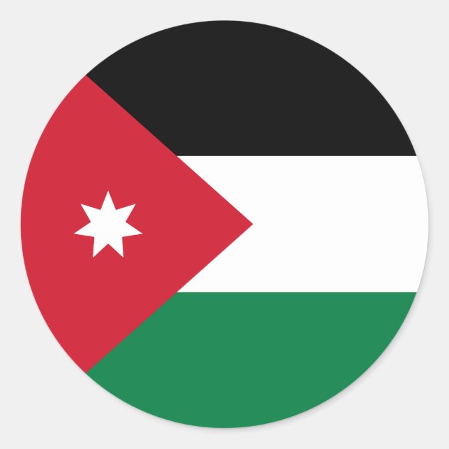 Sticker Rond Drapeau de Jordanie (Devant)