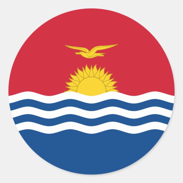 Sticker Rond Drapeau de Kiribati, Drapeau de Kiribati (Devant)