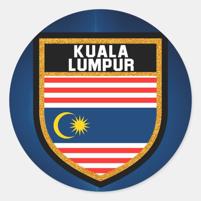Sticker Rond Drapeau de Kuala Lumpur (Devant)
