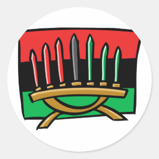 Sticker Rond Drapeau de Kwanzaa