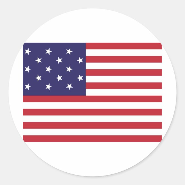 Sticker Rond Drapeau de la bannière étoilée des États-Unis (Devant)