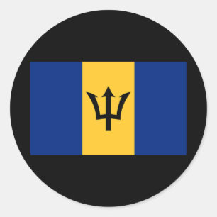 Sticker Rond Drapeau de la Barbade