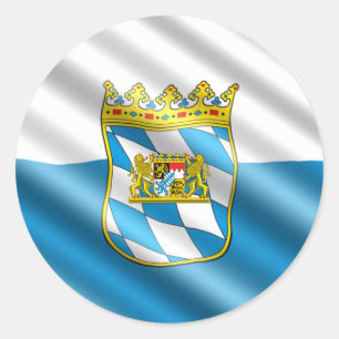 Sticker Rond Drapeau de la Bavière