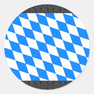 Sticker Rond Drapeau de la Bavière de l'Allemagne