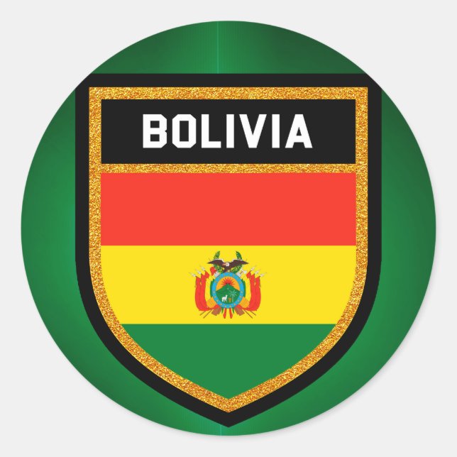 Sticker Rond Drapeau de la Bolivie (Devant)