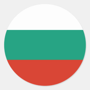 Sticker Rond Drapeau de la Bulgarie