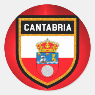 Sticker Rond Drapeau de la Cantabrie
