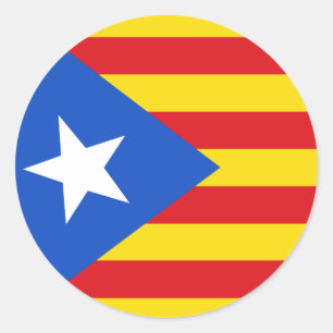 Sticker Rond Drapeau de la Catalogne
