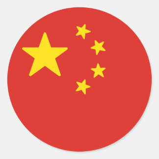 Sticker Rond Drapeau de la Chine