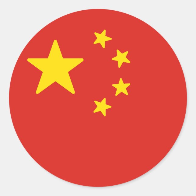 Sticker Rond Drapeau de la Chine (Devant)