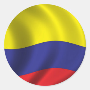 Sticker Rond Drapeau de la Colombie