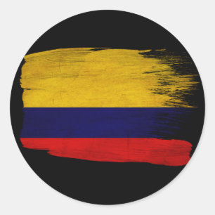 Sticker Rond Drapeau de la Colombie