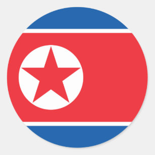 Sticker Rond Drapeau de la Corée du Nord