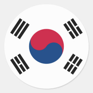 Sticker Rond Drapeau de la Corée du Sud