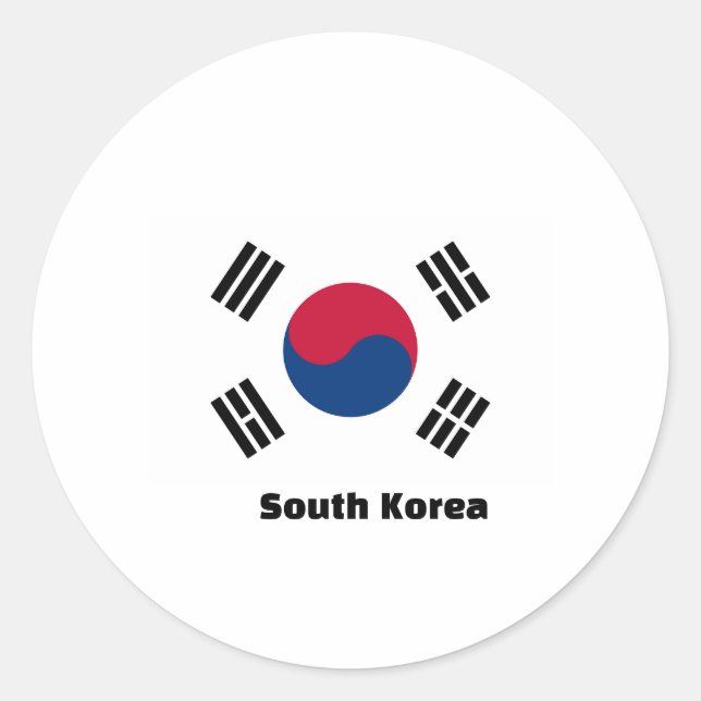 Sticker Rond Drapeau de la Corée du Sud (Devant)