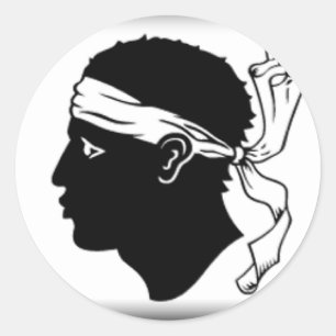 Sticker Rond Drapeau de la Corse France
