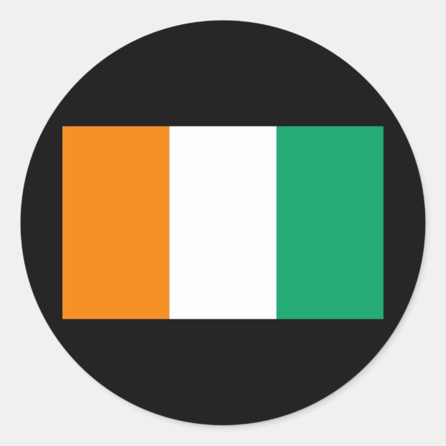 Sticker Rond Drapeau de la Côte D&Apos ; Côte d'Ivoire (Devant)