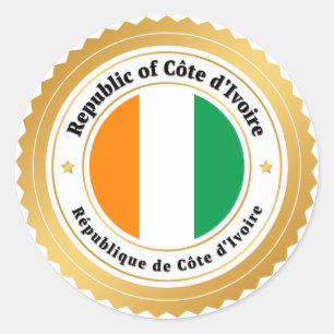 Sticker Rond Drapeau de la Côte d'Ivoire