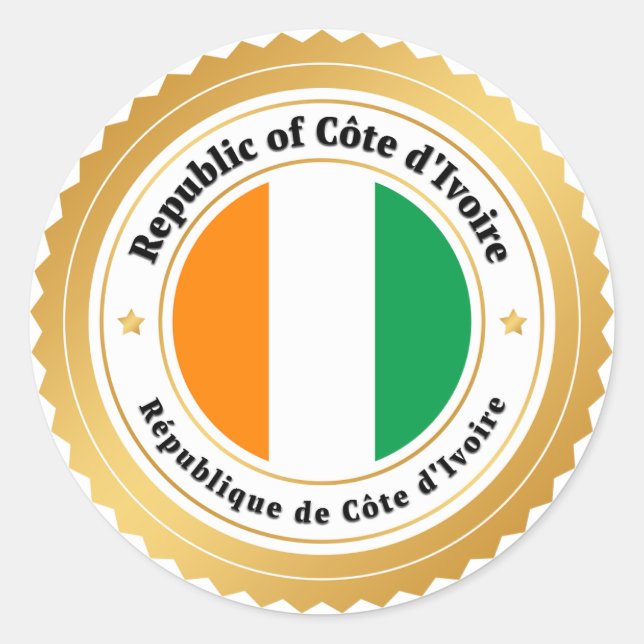 Sticker Rond Drapeau de la Côte d'Ivoire (Devant)