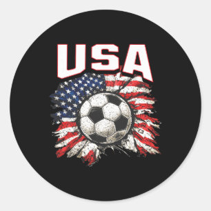 Sticker Rond Drapeau de la Coupe 2026 Soccer Pride Fun Famille