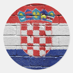 Sticker Rond Drapeau de la Croatie