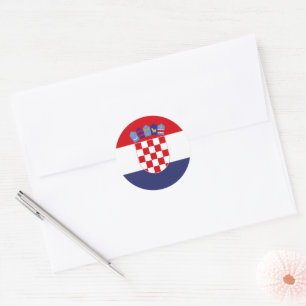 Sticker Rond Drapeau de la Croatie