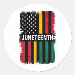Sticker Rond Drapeau de la fierté afro-américaine Juneteenth 18