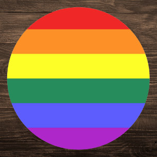 Sticker Rond Drapeau de la Fierté arc-en-ciel LGBTQIA+