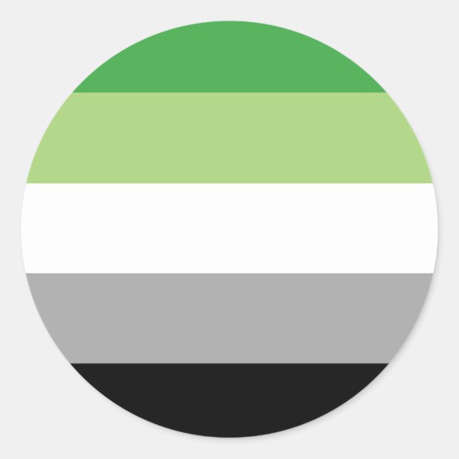 Sticker Rond Drapeau de la Fierté Aromantique LGBTQ (Devant)