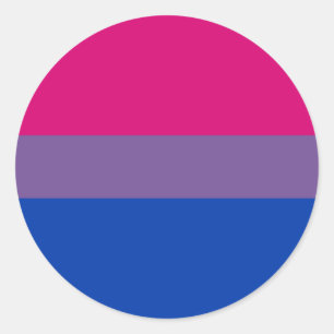 Sticker Rond Drapeau de la fierté bisexuelle