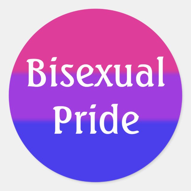 Sticker Rond Drapeau de la fierté bisexuelle tombée (Devant)